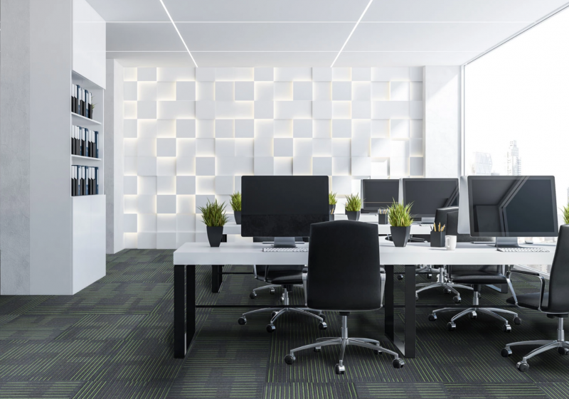 Airzone Carpet Tile - Black with Lime