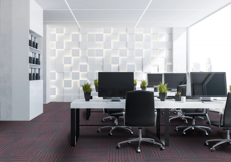 Airzone Carpet Tile - Black with Red